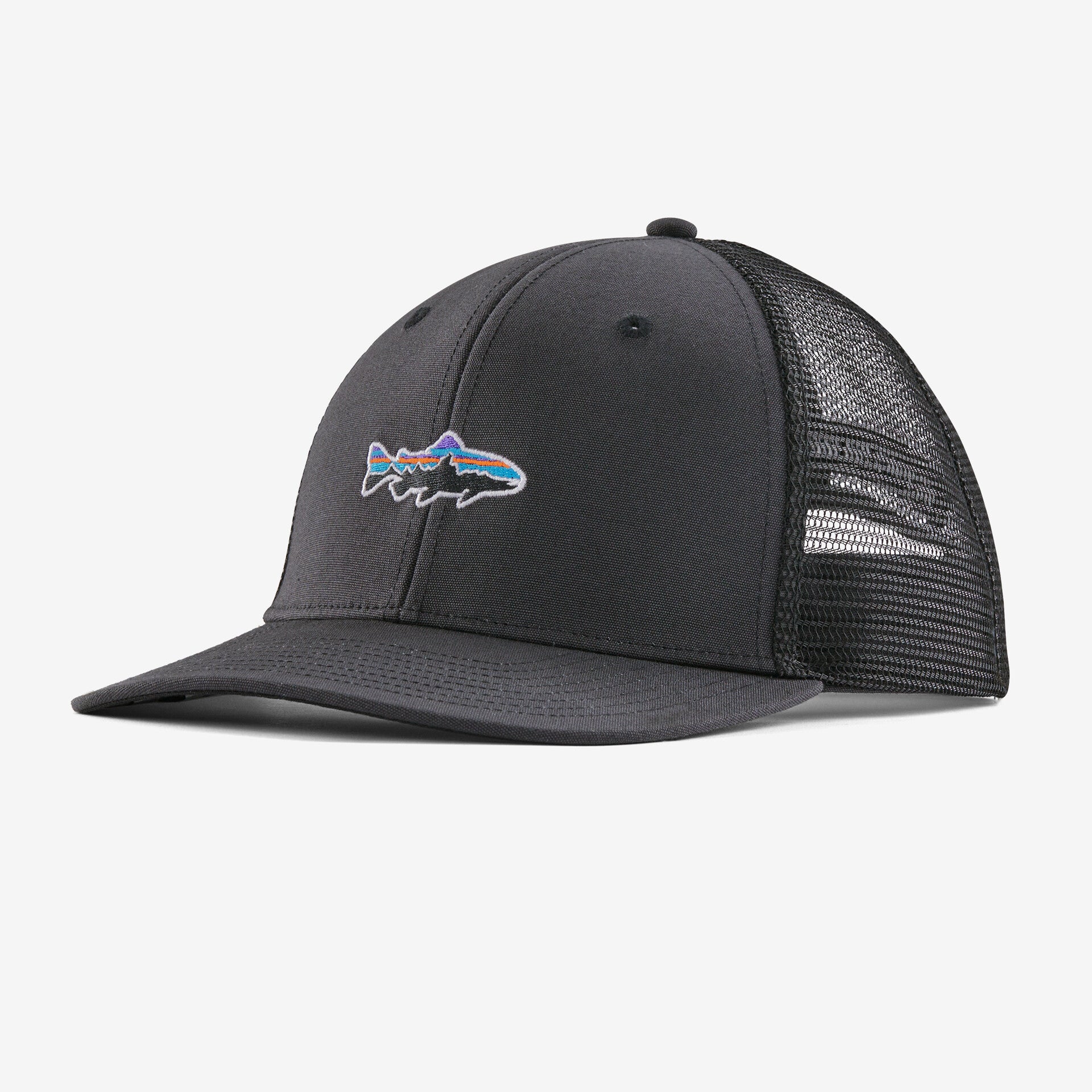 Patagonia Fly Fish Food Stand Up Trout Trucker Hat - Ink Black display picture 1